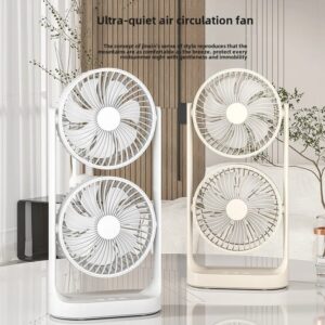 Double-Head High Wind Air Circulation Desktop Portable Fan – Dual Head Cooling Fan
